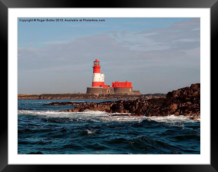 Longstone Lighthouse Framed Mounted Print by Roger Butler