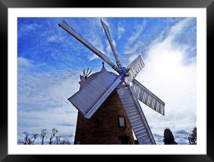 Heage Windmill in Colour Framed Mounted Print by leonard alexander