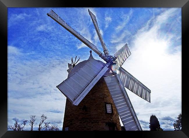 Heage Windmill in Colour Framed Print by leonard alexander