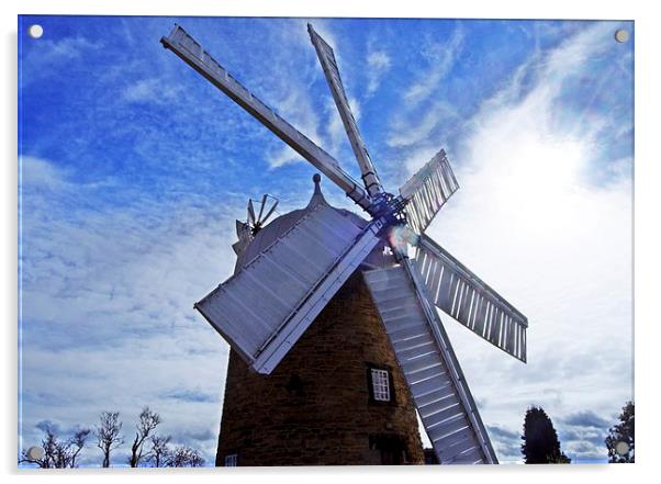 Heage Windmill in Colour Acrylic by leonard alexander
