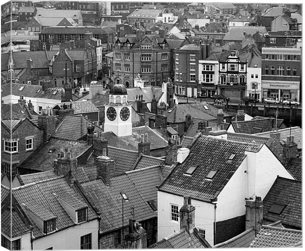 Whitby Roof Tops Canvas Print by Nige Morton