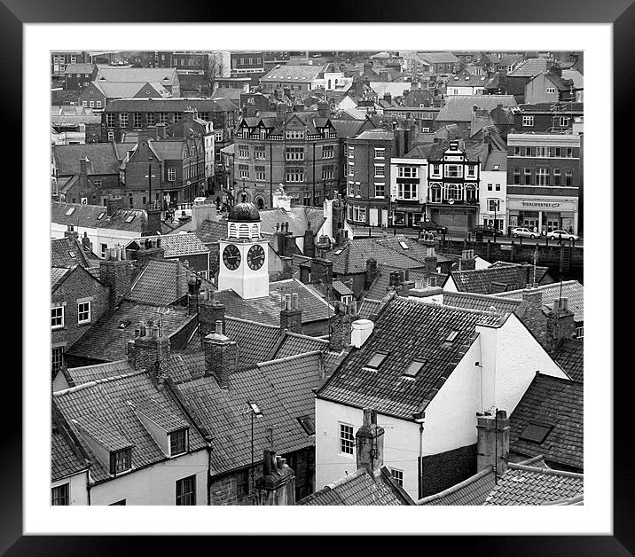 Whitby Roof Tops Framed Mounted Print by Nige Morton