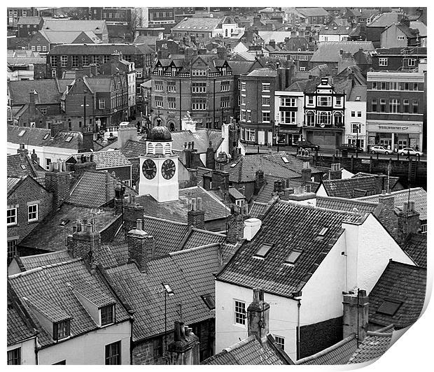 Whitby Roof Tops Print by Nige Morton