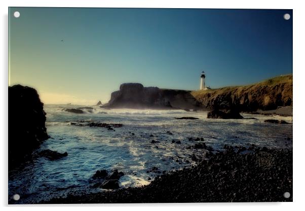 Yaquina Lighthouse and Beach, No. 2 Acrylic by Belinda Greb