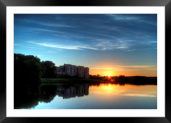 Carew Castle Sunset Framed Mounted Print by Simon West
