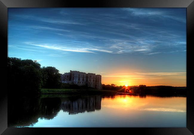 Carew Castle Sunset Framed Print by Simon West