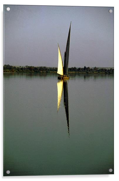 JST2412 Felucca on the Nile Acrylic by Jim Tampin