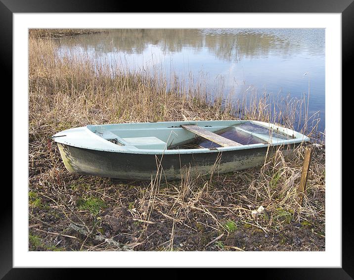 Discarded boat Framed Mounted Print by Coral Luke