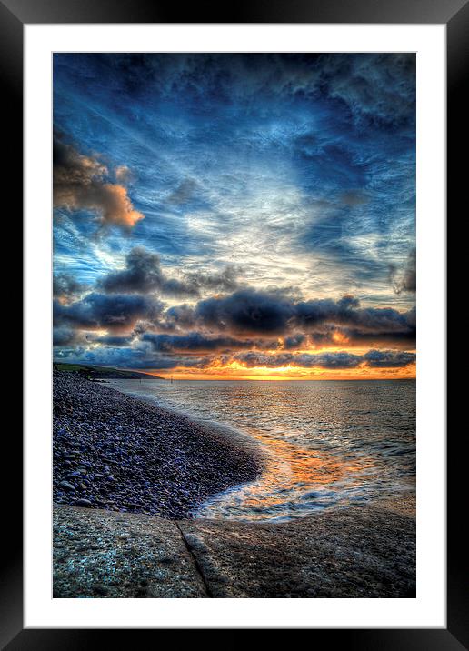 Amroth Beach Sunrise Framed Mounted Print by Simon West