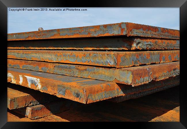 Mild steel sheet stocked at the dockside Framed Print by Frank Irwin