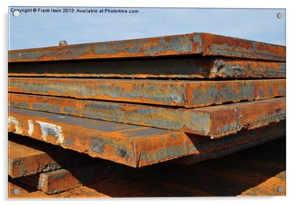 Mild steel sheet stocked at the dockside Acrylic by Frank Irwin
