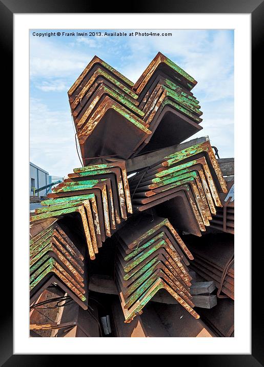 Mild steel angle after unloading from a ship Framed Mounted Print by Frank Irwin