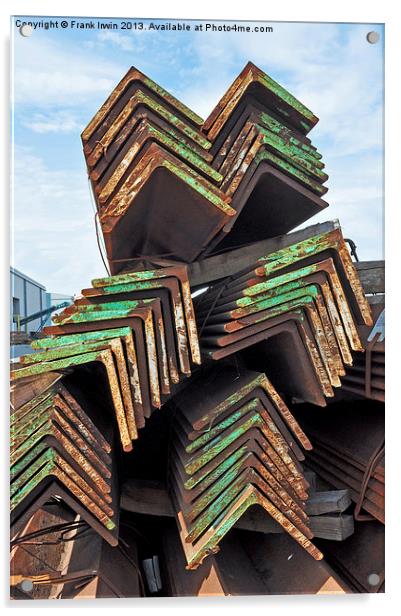 Mild steel angle after unloading from a ship Acrylic by Frank Irwin