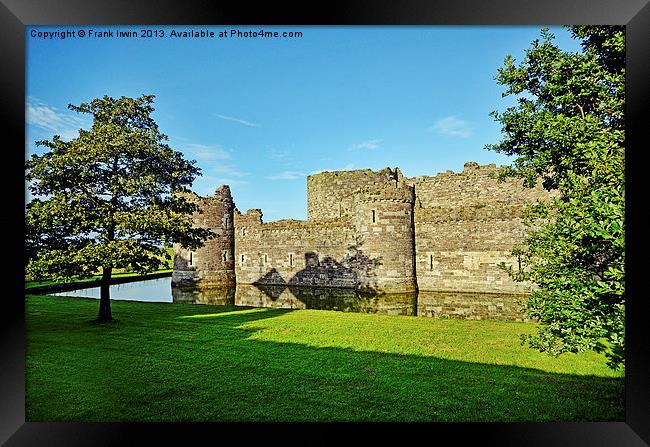 Beaumaris castle, western elevation Framed Print by Frank Irwin