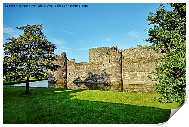 Beaumaris castle, western elevation Print by Frank Irwin