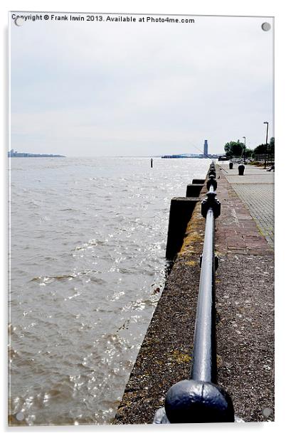 Birkenhead side of the Mersey Acrylic by Frank Irwin