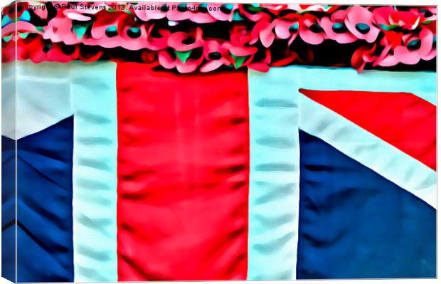 Poppies and the Union Jack flag Canvas Print by Paul Stevens