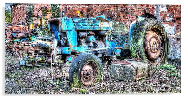 Old Ford 4000 Tractor Acrylic by Steve H Clark