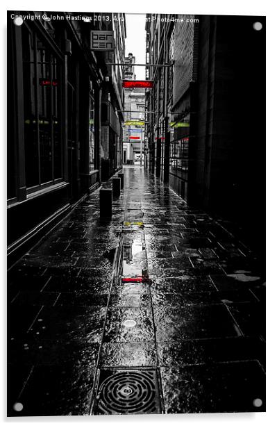 Rainy Lane on Sunday Acrylic by John Hastings
