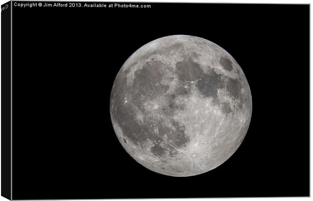 Moon almost full Canvas Print by Jim Alford