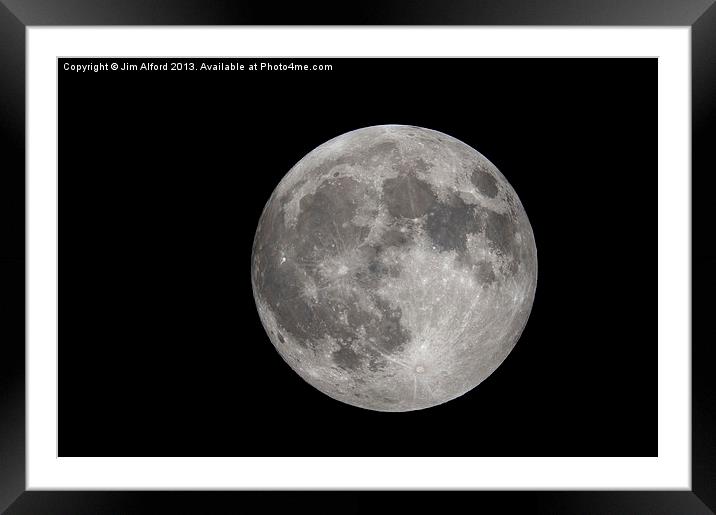 Moon almost full Framed Mounted Print by Jim Alford