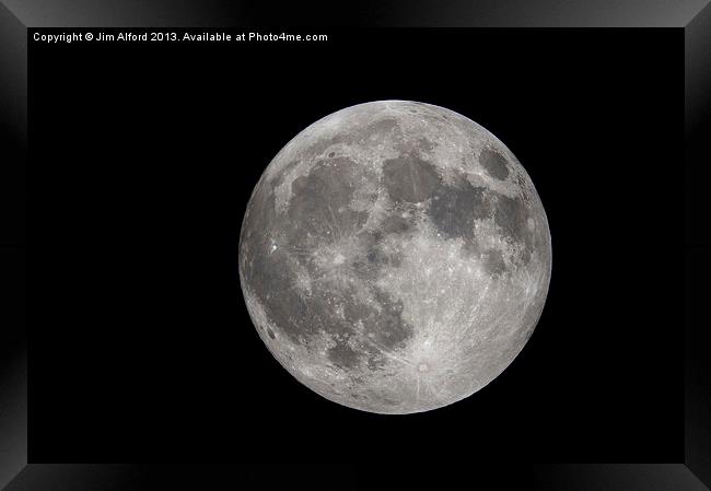 Moon almost full Framed Print by Jim Alford