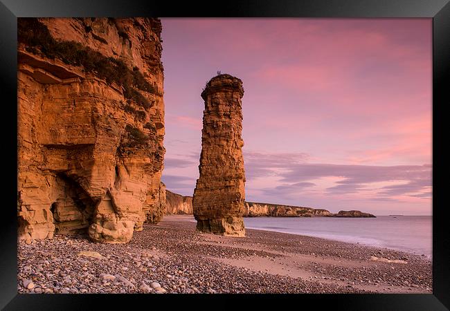 Marsden Bay Sea Stack Framed Print by Ray Pritchard