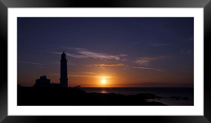 Corsewall Lighthouse Sunset Framed Mounted Print by Maria Gaellman
