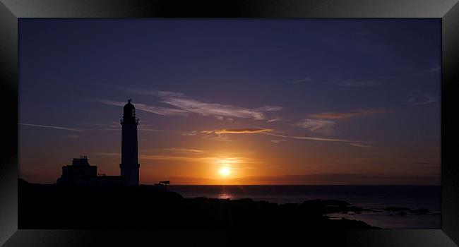 Corsewall Lighthouse Sunset Framed Print by Maria Gaellman
