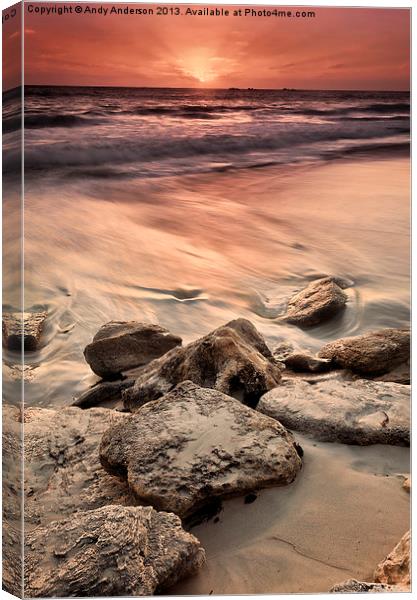 Western Australia Beach Sunset Canvas Print by Andy Anderson