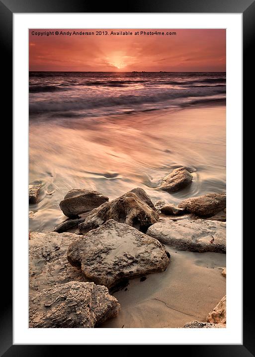 Western Australia Beach Sunset Framed Mounted Print by Andy Anderson
