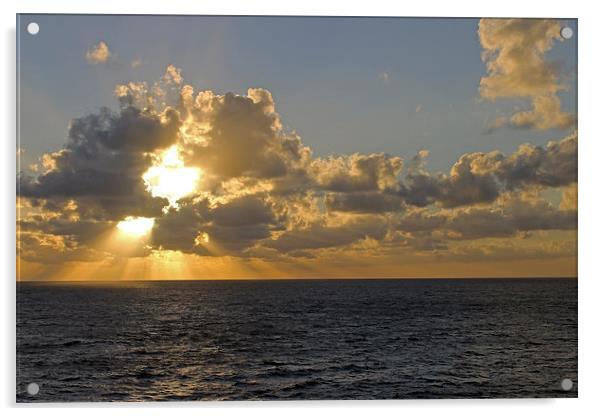 Sunrise in the Med. Acrylic by Tony Murtagh