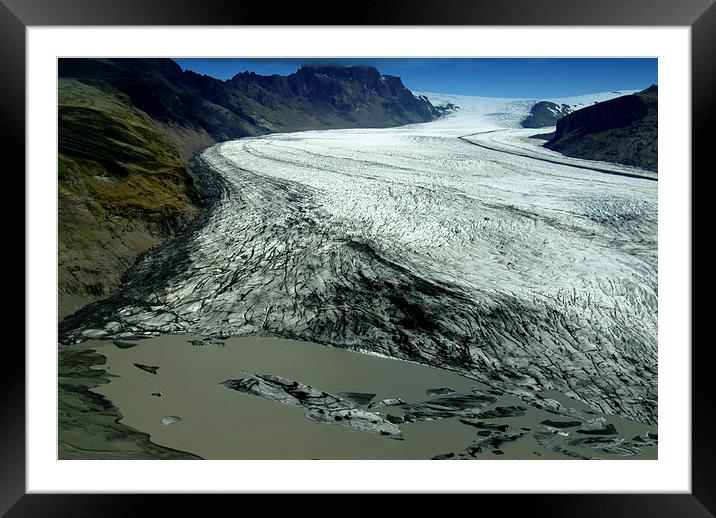 Skaftafelljokull Vatnajokull Iceland Framed Mounted Print by Gurinder Punn