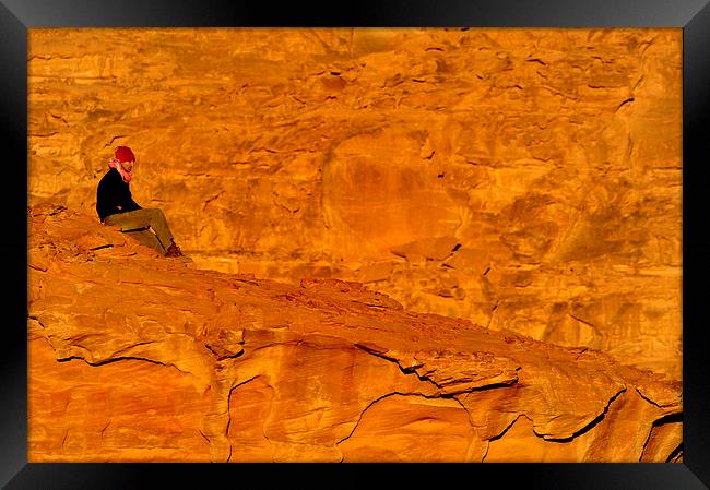 Wadi Rum Sunset Framed Print by Gurinder Punn