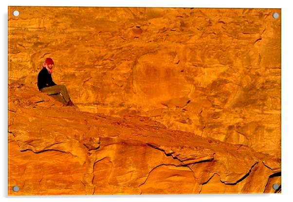 Wadi Rum Sunset Acrylic by Gurinder Punn