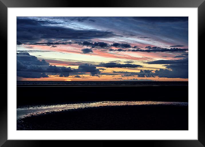 Streaky Sunset Sky Framed Mounted Print by Gary Kenyon