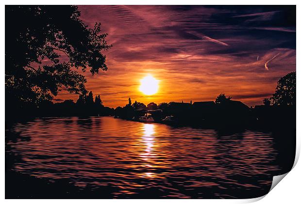 The Walton Sunset Print by Tony Fishpool