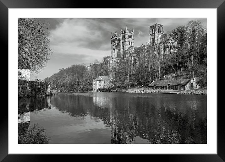 Durham and boathouse Framed Mounted Print by Gary Finnigan