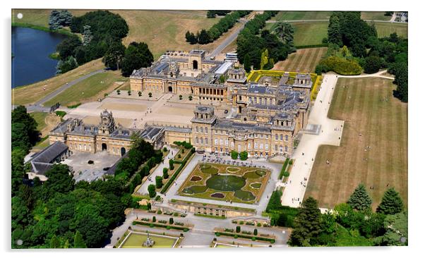 Bleheim Palace Aerial Acrylic by Gurinder Punn