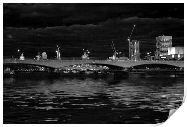 Waterloo  Bridge St Pauls London Print by David French