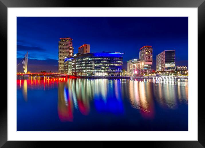 Reflecting at Media City Framed Mounted Print by Steven Purcell