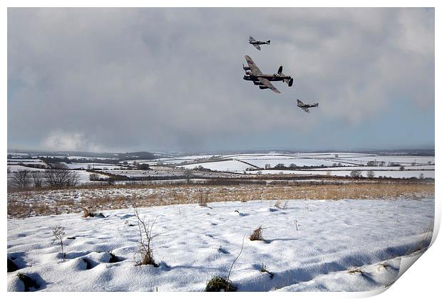 Battle of Britain Snow Scene Print by J Biggadike