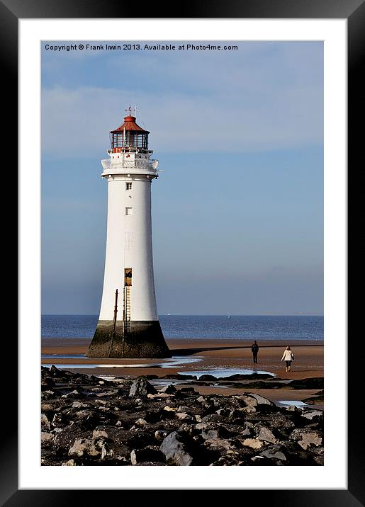 Perch Rock lighthouse at New Brighton Framed Mounted Print by Frank Irwin