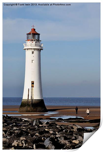 Perch Rock lighthouse at New Brighton Print by Frank Irwin