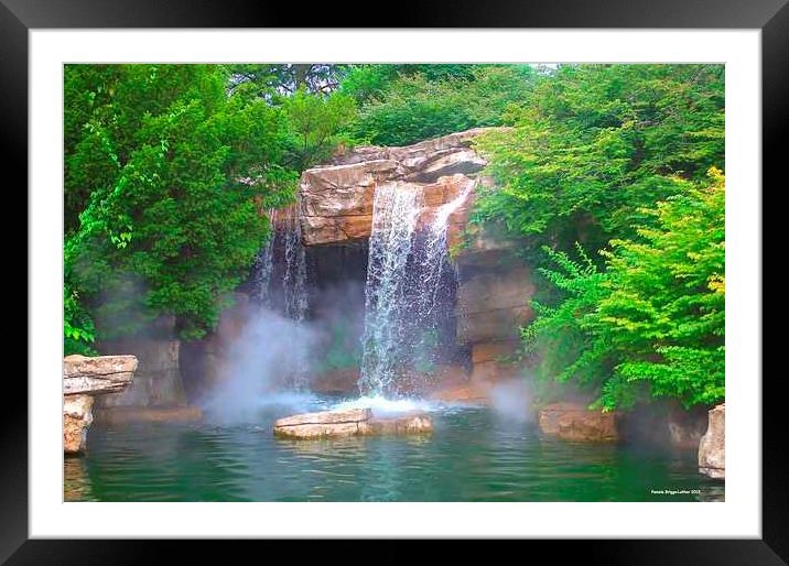 Misty Waterfalls Framed Mounted Print by Pamela Briggs-Luther