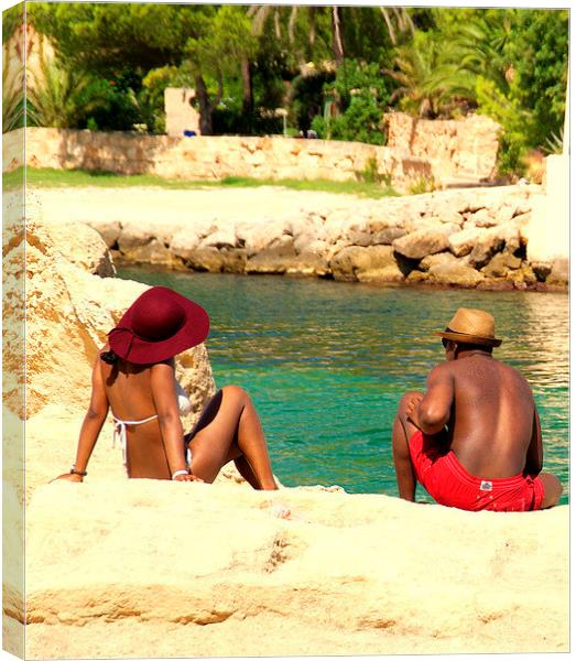 Relaxing in Mallorca Spain Canvas Print by Peter F Hunt