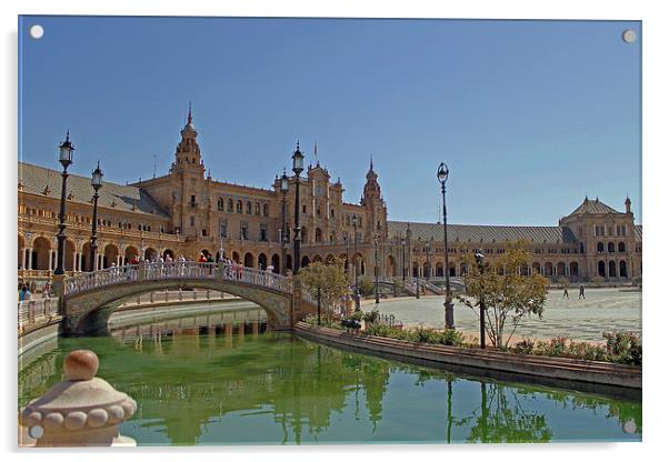 The Plaza De Espana Acrylic by Tony Murtagh