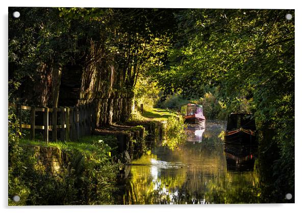 Chesterfield Canal at Kiveton Acrylic by John Dunbar