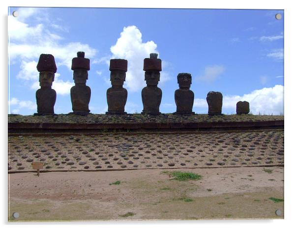 Ahu Anakena Easter Island Acrylic by uk crunch
