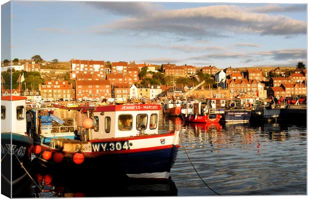 Sunset in Whitby Canvas Print by Gabriela Olteanu